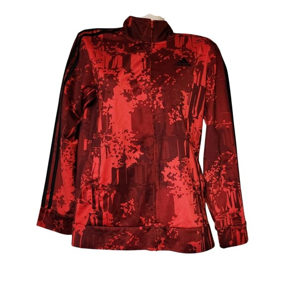 Adidas 90 Athletic Red Camo Long-Sleeve Size L Regular Fit 100% Polyester Jacket - Picture 1 of 6